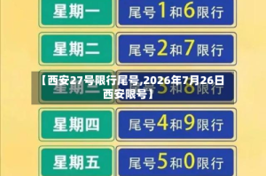 【西安27号限行尾号,2026年7月26日西安限号】