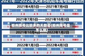 郑州限号比较多的天数是(郑州限号是怎么限)