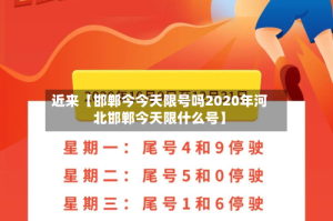 近来【邯郸今今天限号吗2020年河北邯郸今天限什么号】