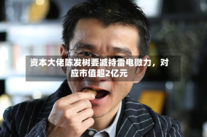 资本大佬陈发树要减持雷电微力，对应市值超2亿元