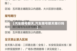 【汽车限号那天,汽车限号那天限行吗】