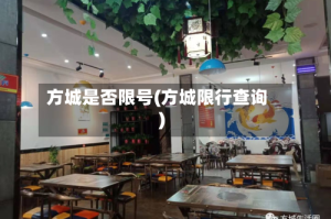 方城是否限号(方城限行查询)