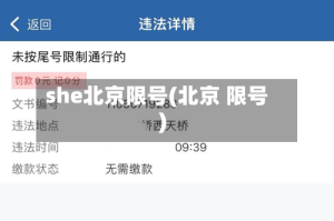 she北京限号(北京 限号)
