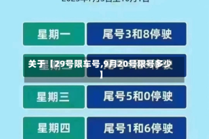 关于【29号限车号,9月20号限号多少】