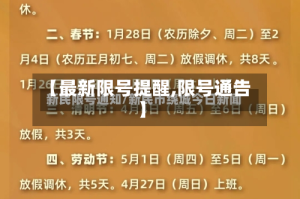 【最新限号提醒,限号通告】