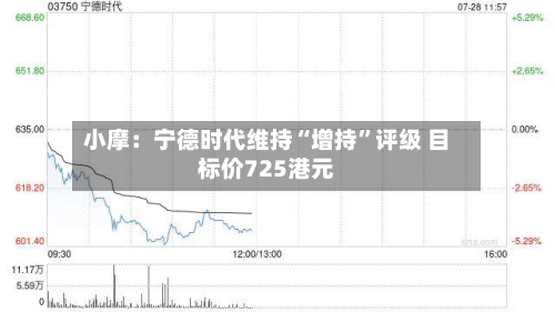 小摩：宁德时代维持“增持”评级 目标价725港元-第3张图片