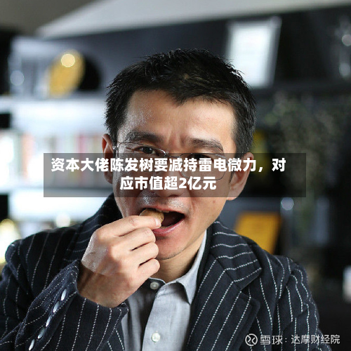 资本大佬陈发树要减持雷电微力，对应市值超2亿元-第1张图片