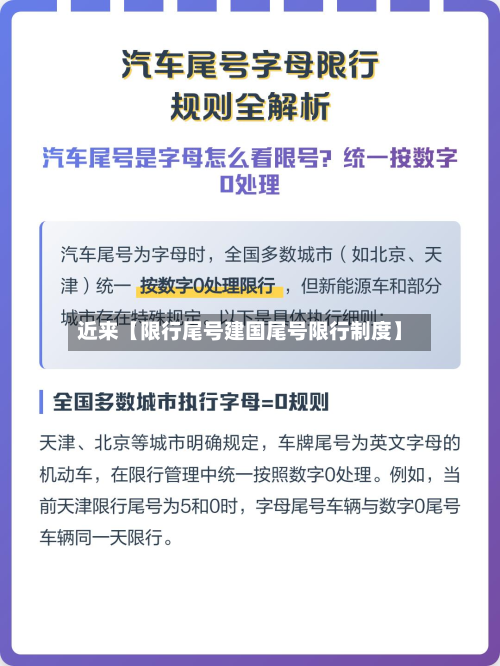 近来【限行尾号建国尾号限行制度】-第1张图片
